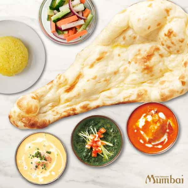 Indian Restaurant Mumbai　Shinjuku　Tokyo　Indian Cuisine Mumbai Group　Indian Curry　Halal Friendly　Lunch Set　Tandoori Naan